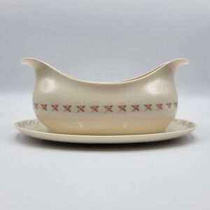 Vtg Franciscan Crinoline Ivory Gravy Boat Pink Flowers Dots Ribbon Replacement